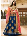 Blue Resham Work Art Dupion Silk Lehenga Choli