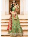 Green Art Dupion Silk Lehenga Choli