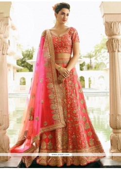 Art Dupion Silk Pink Lehenga Choli