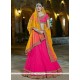 Net Hot Pink Resham Work Lehenga Choli