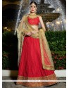 Red Banarasi Silk Lehenga Choli