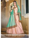 Fancy Fabric Pink Patch Border Work Lehenga Choli