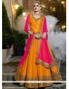 Banarasi Silk Hot Pink And Mustard Lehenga Choli