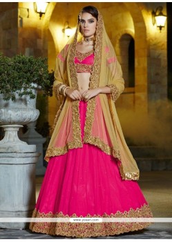 Zari Work Hot Pink Lehenga Choli