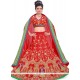 Embroidered Work Red Art Silk Lehenga Choli