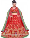 Embroidered Work Red Art Silk Lehenga Choli