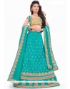 Art Silk Turquoise Lehenga Choli