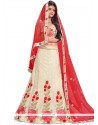 Cream And Red Lehenga Choli