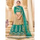 Turquoise Lace Work Lehenga Choli