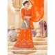 Orange Lace Work Net Lehenga Choli