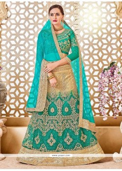 Turquoise Embroidered Work Lehenga Choli