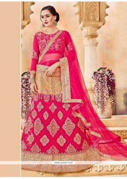 Beige And Hot Pink Lehenga Choli