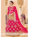 Beige And Hot Pink Lehenga Choli