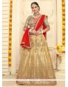 Beige Embroidered Work Lehenga Choli