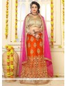 Lace Net Lehenga Choli In Orange