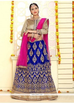 Embroidered Work Blue Lehenga Choli