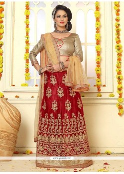 Embroidered Work Maroon Lehenga Choli