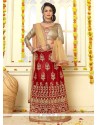 Embroidered Work Maroon Lehenga Choli