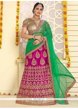 Net Magenta Lehenga Choli