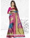 Multi Colour Woven Work Banarasi Silk Traditional Designer Saree