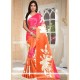 Hot Pink And Orange Shaded Saree