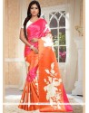 Hot Pink And Orange Shaded Saree