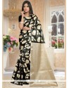 Print Art Silk Traditional Designer Saree In Black