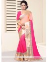 Pink Faux Georgette Shaded Saree