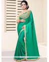 Faux Georgette Lace Work Classic Designer Saree