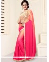 Faux Georgette Pink Shaded Saree