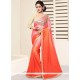 Faux Georgette Lace Work Shaded Saree