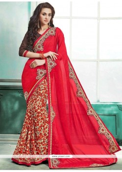 Faux Georgette Multi Colour Printed Saree