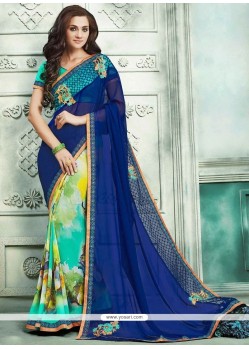 Multi Colour Faux Georgette Printed Saree