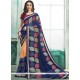 Multi Colour Print Work Faux Georgette Printed Saree