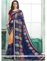 Multi Colour Print Work Faux Georgette Printed Saree