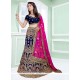 Art Silk Hot Pink And Navy Blue Lehenga Choli