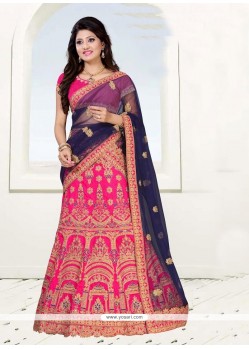 Art Silk Pink Lehenga Choli