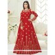 Krystle Dsouza Red Floor Length Anarkali Suit