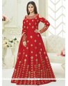 Krystle Dsouza Red Floor Length Anarkali Suit