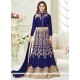 Krystle Dsouza Embroidered Work Blue Art Silk Floor Length Anarkali Suit