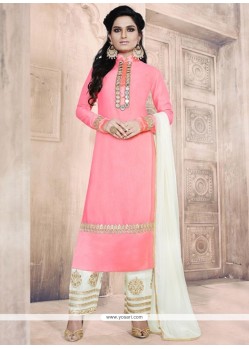 Mirror Work Pink Pant Style Suit