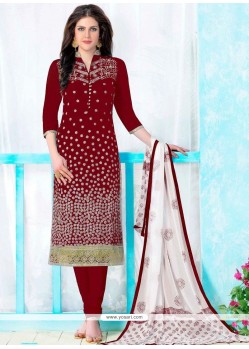 Cotton Resham Work Churidar Designer Suit