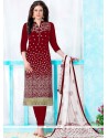 Cotton Resham Work Churidar Designer Suit