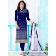 Blue Resham Work Cotton Churidar Designer Suit