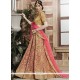 Net Beige And Pink Lehenga Choli