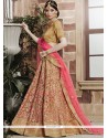 Net Beige And Pink Lehenga Choli