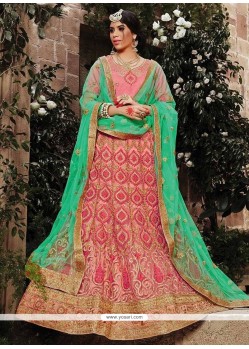 Rose Pink Net Lehenga Choli