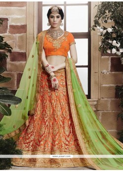 Orange Net Lehenga Choli