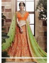 Orange Net Lehenga Choli