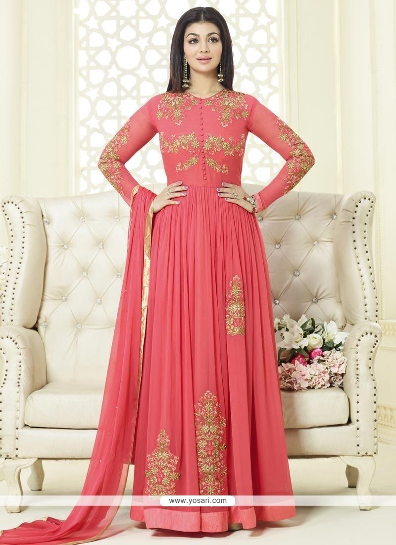 Buy Ayesha Takia Faux Georgette Resham Work Floor Length Anarkali Suit ...